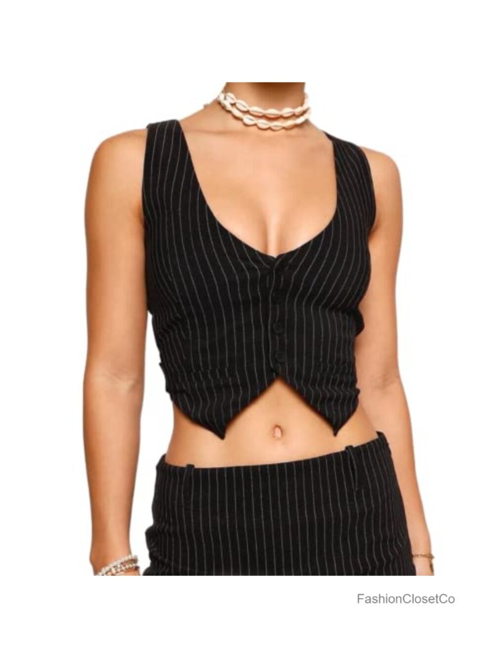 Women's Sleeveless Button Waistcoat Vest Crop Corset Racerback Tank Top